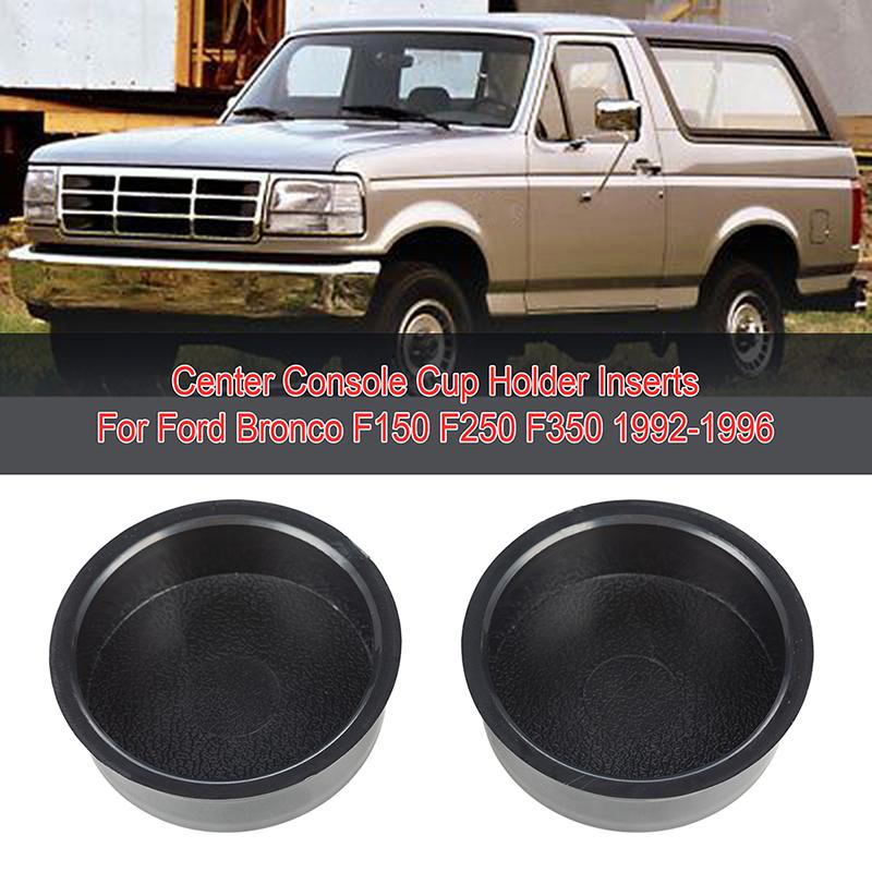 1Pair Car Interior Center Console Water Cup Holde Base Mounts Black for Ford Bronco F150 F250 F350 1992-1996