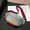 Solid Color Canvas Crossbody Bag Nylon Waist Bag Portable Canvas Chest Bag  Streetwear