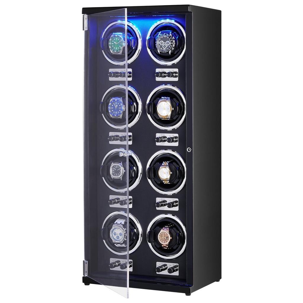 Watch Winder for 8 Automatic Watches with 8 Quiet Japanese Mabuchi Motors