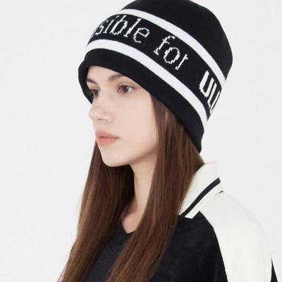 Шапка бини жаккардовой вязки с надписью ULUK