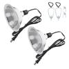 2 Pcs Reptile Lamp Shade Fixture Heat Bulb Clamp Light Shade with Detachable Aluminum Reflector
