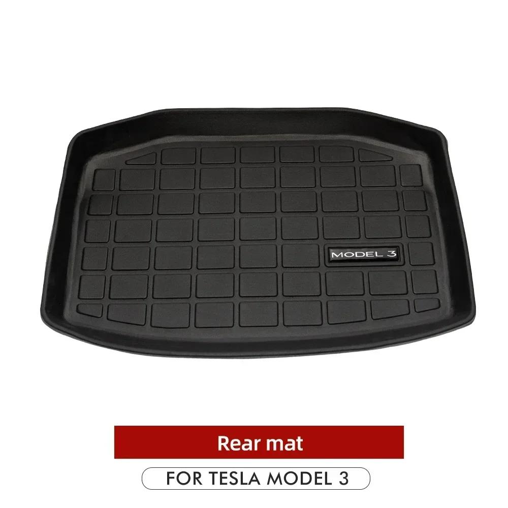 For Tesla Model Y Model 3 2024-23 TPE Car Front Rear Trunk Storage Box Mat Pad Waterproof Protective Liner Trunk Tray Floor Mat