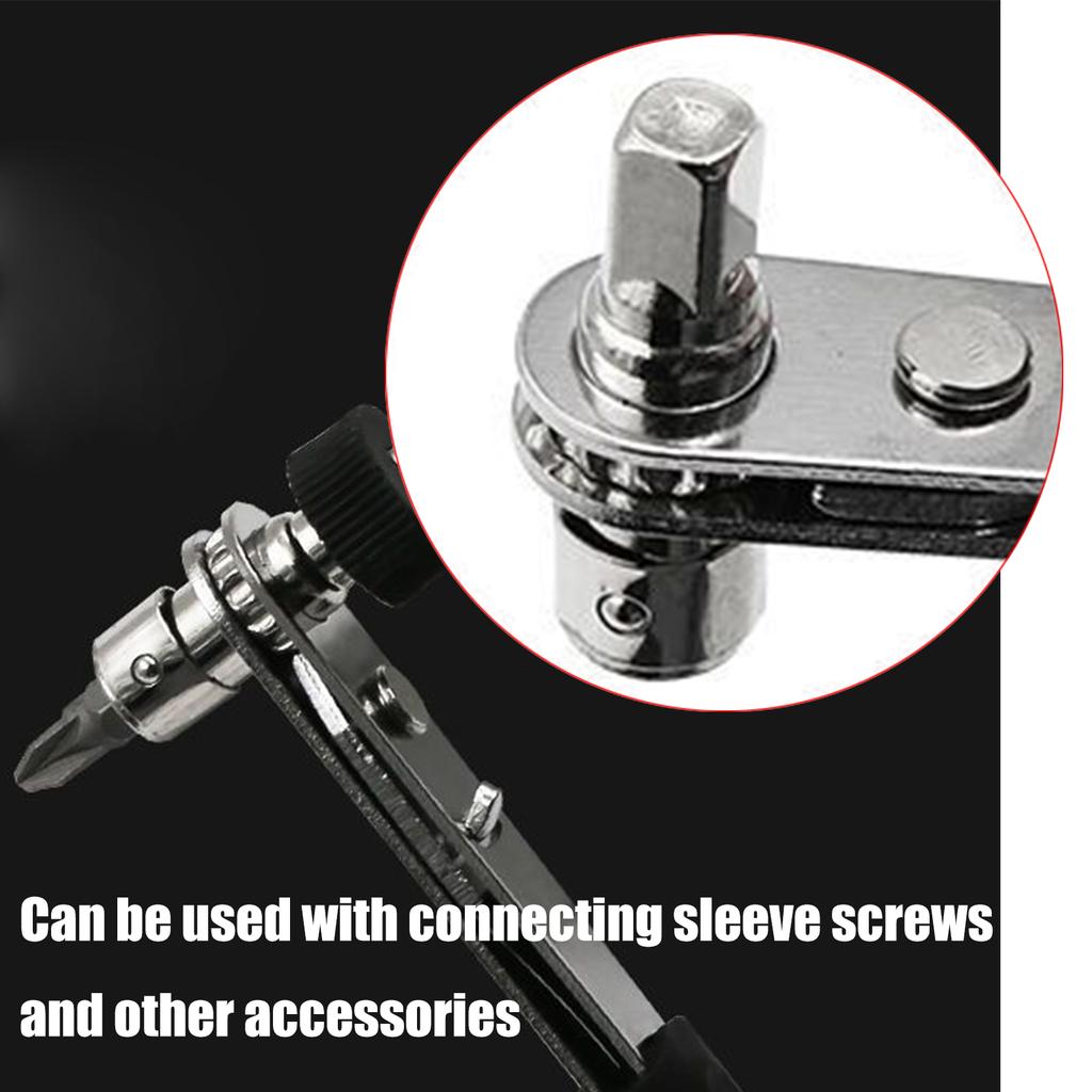 Double Sided 1/4Inch Socket Screwdriver Ratchet Wrench Double Head Hand Tool for Multiple Use and Easy Operations