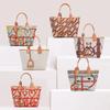 2024 Autumn/Winter All-Match Printed Canvas Tote Bag - Fashionable, Textured, Handmade Shoulder Bag for Women