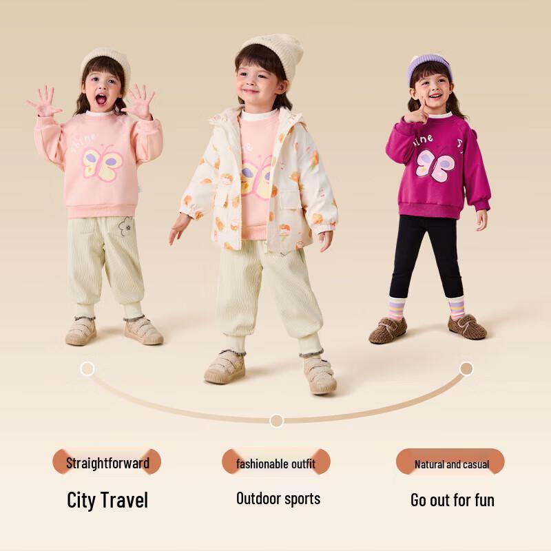 JELLYBABY Girls' 7A Antibacterial Thermal Fleece Sweatshirt