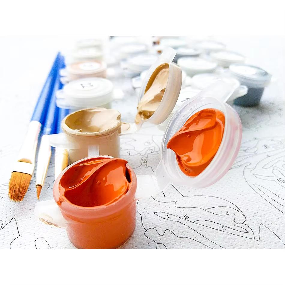 24 Color Personalised Paint By Numbers Photo Custom DIY Oil Painting By Number Picture Canvas Portrait Family Children