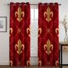 Luxury Red Gold Abstract Geometric Cheap Window Curtains Blinds For Living Room Kids Bedroom Bathroom Kicthen Door Home Decor