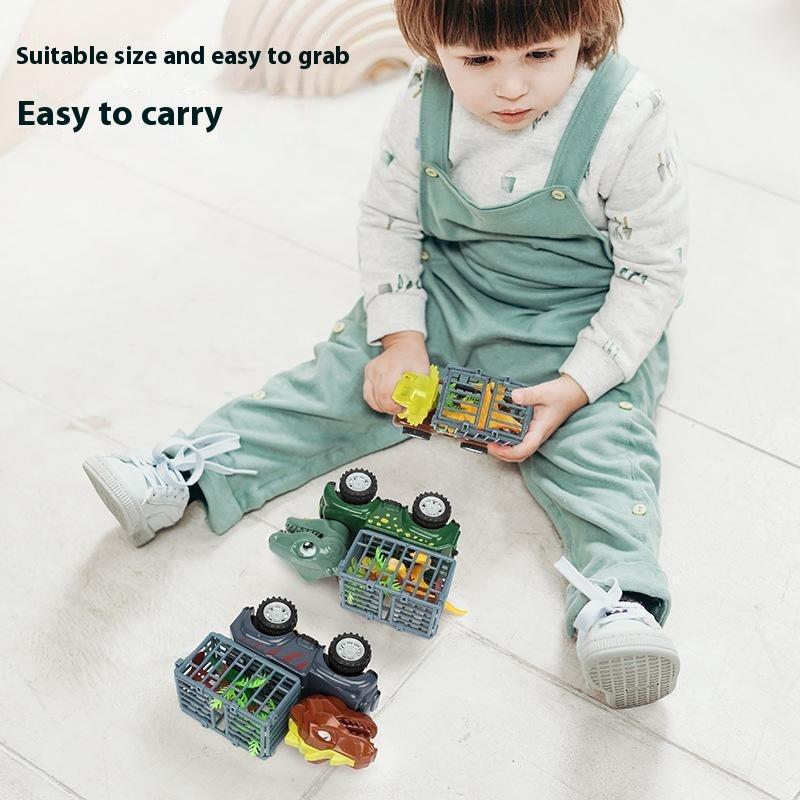 1 Set Transport Truck Toys For Boys Toddlers T-Rex Dinosaur Games Monster Truck Pull Back Dinosaur Truck Toy Car
