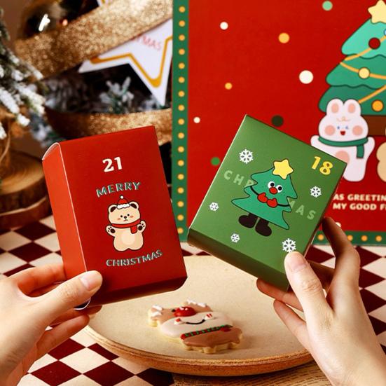 Christmas Advent Calendar Boxes 24-Day Countdown Gift Box Set DIY Advent Calendar Numbered Boxes for Kids And Family Xmas Holiday Gifts
