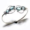 Swissblue Topaz Gemstone 925 Silver Plated Handmade Jewelry Cuff Bangle