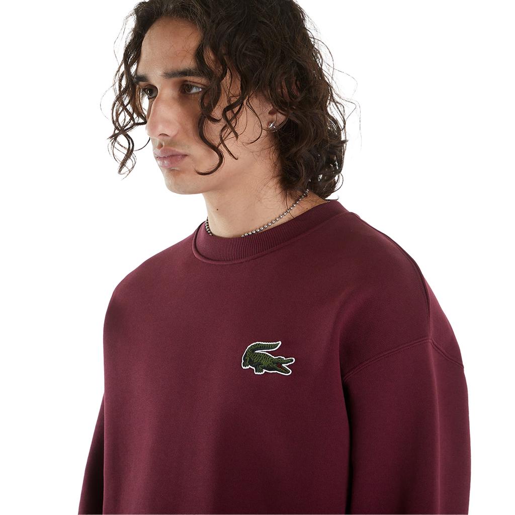 Lacoste Mens Fleece Loose Fit Sweatshirt