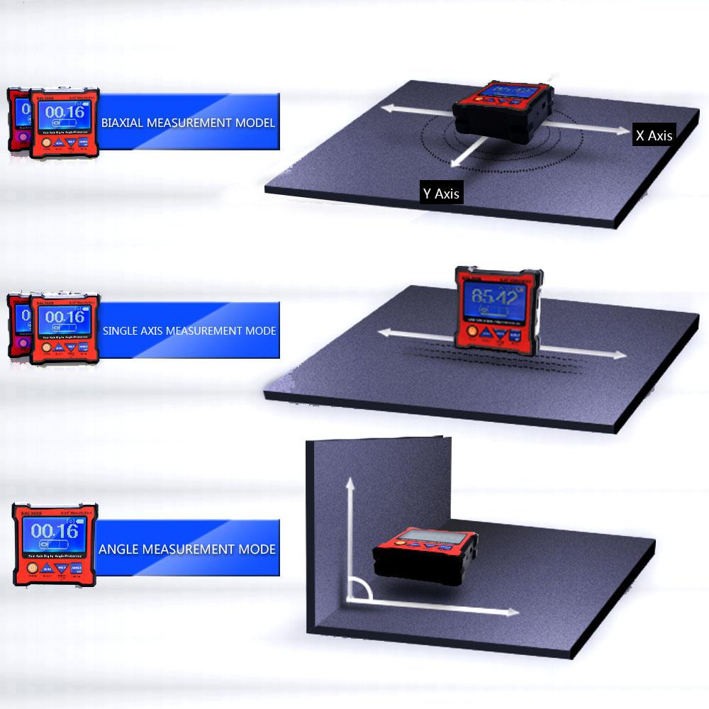 DXL360S Двухосевой цифровой угловой транспортир с 5-сторонним магнитным основанием. Высокоточный двухосный транспортир.