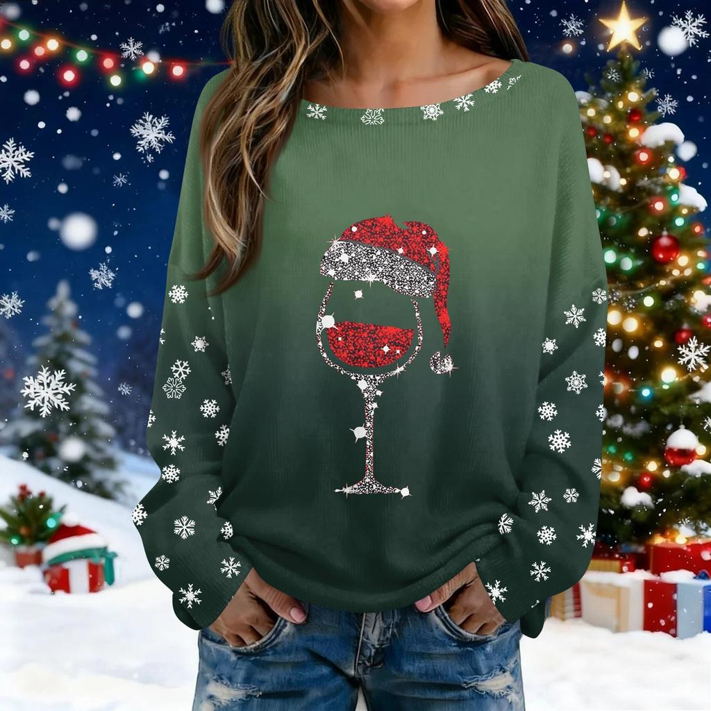 Christmas Sweatshirts For Women Knit Sweater Cute Shirt Fall Crewneck Pullover Tops