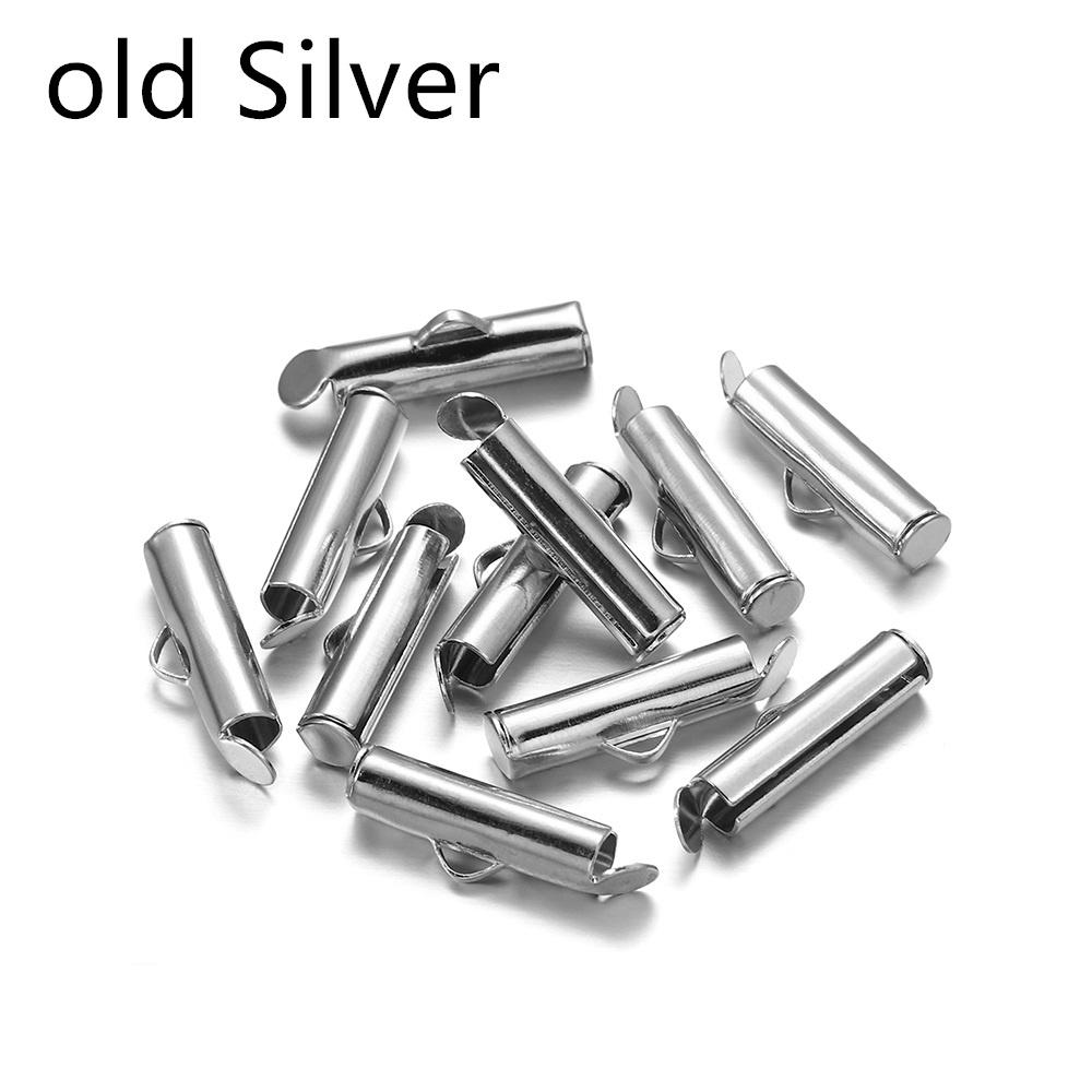 25 шт./упак., обжимные колпачки, застежка-слайдер, пряжки, трубки, разъемы для браслетов «сделай сам», фурнитура для ткацкого станка, аксессуары для изготовления ювелирных изделий