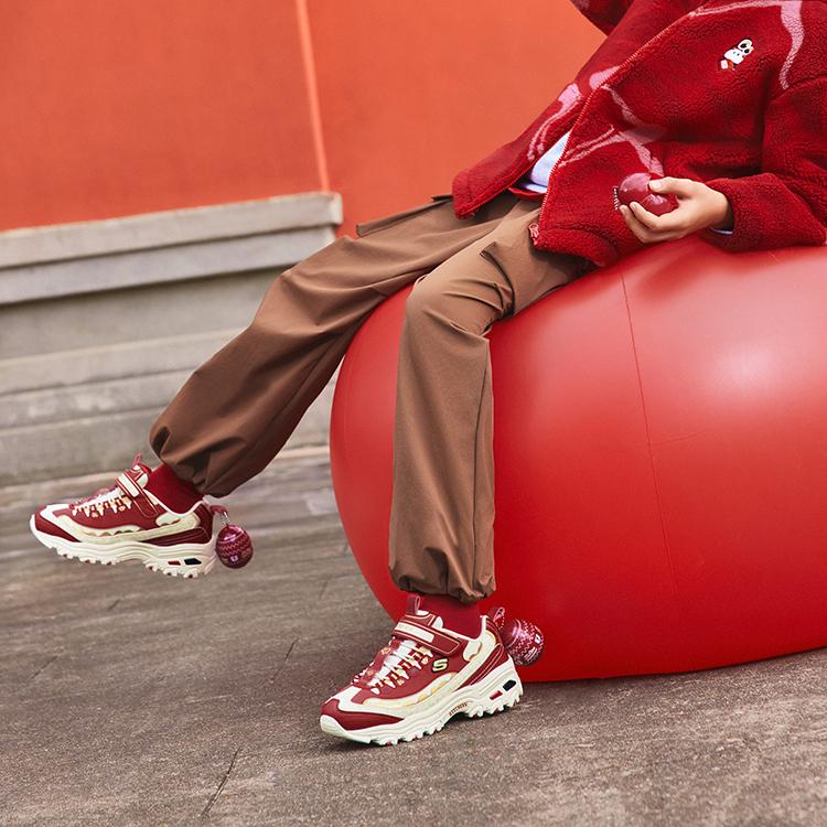 Skechers Модные универсальные прочные низкие повседневные кроссовки из искусственной кожи Детские кроссовки Красные 319061L-RDBK