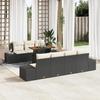 VidaXL 8-piece Garden Sofa Set with Black Poly Rattan Cushions 3358658
