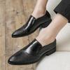 Модные Популярные Туфли Le Fu Мужские Второй Слой Свиной Кожи Острый Носок Одна Нога Бизнес Модный Бренд Формальные Туфли Размер 38-48 Мужская Обувь