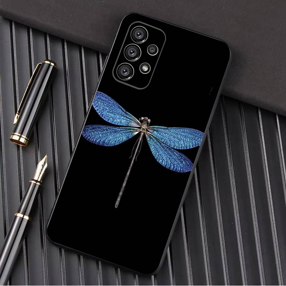 Чехол для телефона с рисунком стрекозы для Samsung Galaxy A13, A21s, A22, A31, A32, A52, A53, A71, A80, A91, мягкий черный