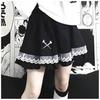 Lolita Women Mini Skirts Women Summer Sexy Lace High Waist A-line Black Pleated School Girls Hem Cute Streetwear Harajuku Cozy