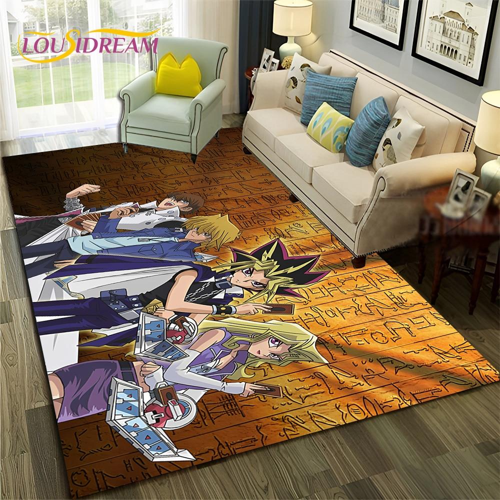 Коврик с рисунком аниме Yu-Gi-Oh MONSTER CARD для дома, гостиной, спальни, дивана, коврика, декор, детский коврик, нескользящий напольный коврик