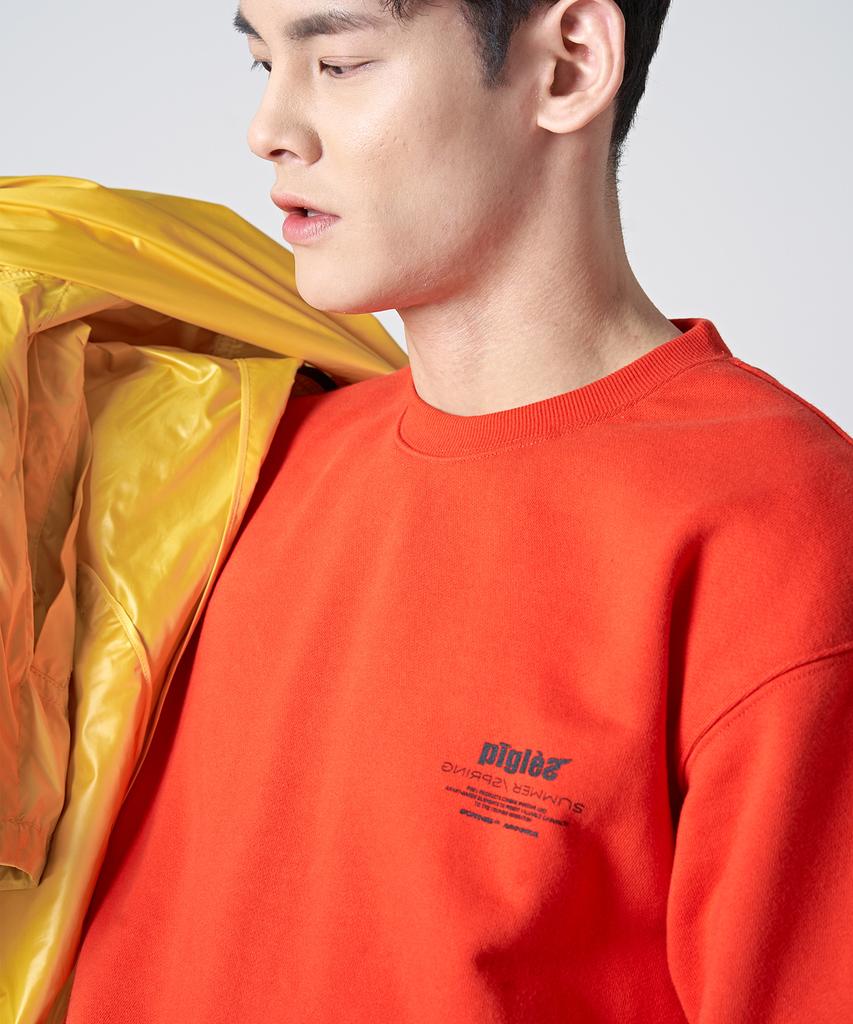 PIGLES Lettering Logo Sweatshirt (Orange)