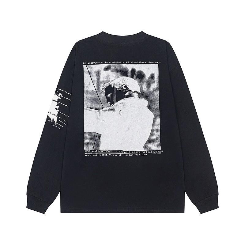 ERD Sad Rich Kid Graphic Long Sleeve T-Shirt Men American Style Casual Top