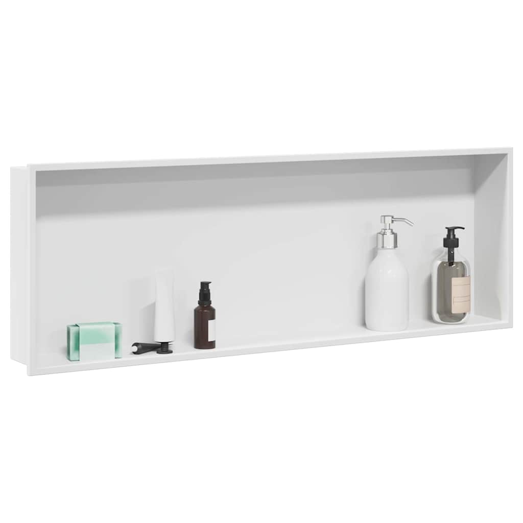 Shower Shelf in White 90 x 30 x 9.5 cm Stainless Steel