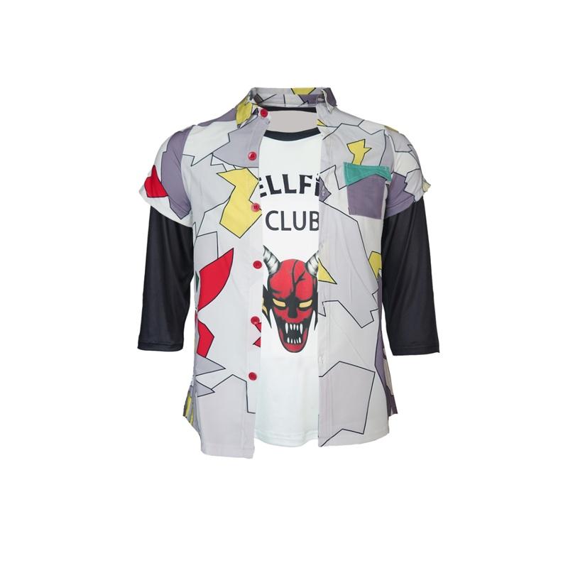 Очень странные дела Клуб Адского пламени Рубашка с длинным рукавом 3D цифровая печать Косплей Подарок для фаната