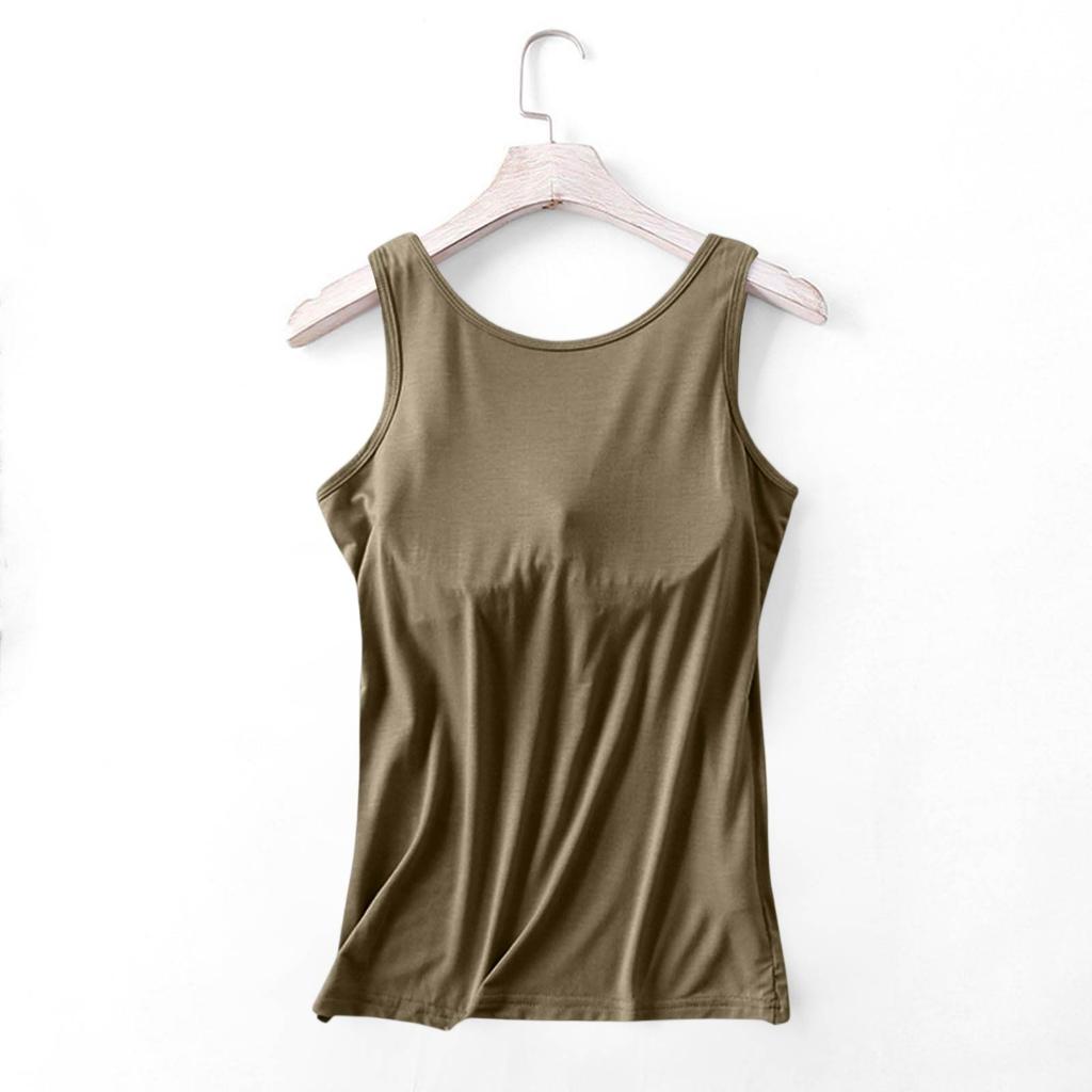 Женская майка-топ без рукавов, женская летняя цельная без стального кольца с нагрудной накладкой
