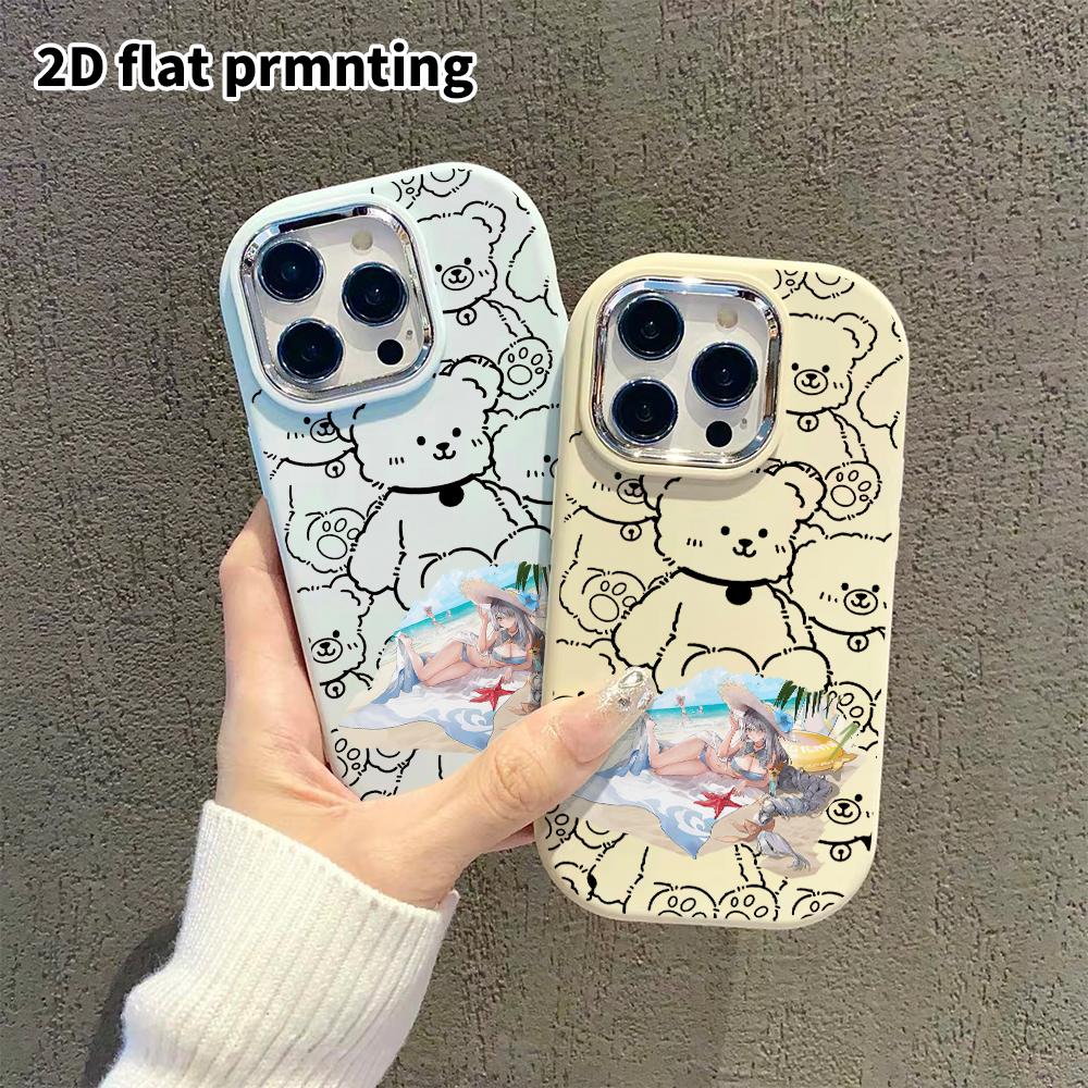 Phone Case: 2D flat design suitable for iPhone 18 17 16 15 14 13 Pro protective case, couple style, summer swimsuit, Christmas and Halloween gifts