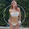 Source new split triangle swimsuit women's thin belly cover beach vacation hot spring bikini swimsuit