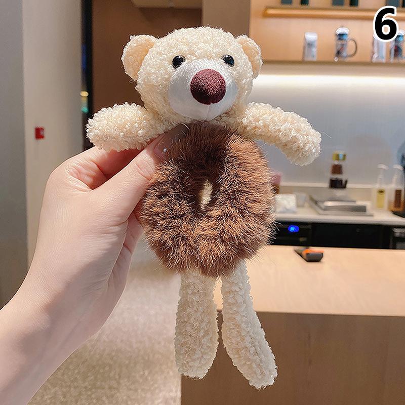 Милый мультяшный медведь-обнимашка, резинка для девочек, плюшевый хвостик, резинка для волос Maruko, эластичное кольцо для волос, головной убор для девочек, детские аксессуары для волос