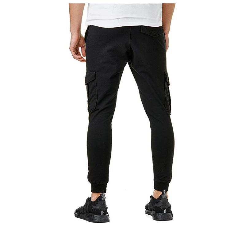 Men's Casual Athletic Fitness Trousers Workwear Pocket Casual Pants Fashion Drawstring Trousers