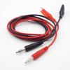 1M Dual Alligator Clip Crocodile Lead To 4mm Banana Connector Oscilloscope for Test Probe Electrical Cable Red Black