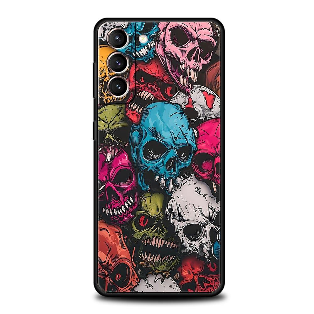 Чехол-череп для телефона Samsung Galaxy S26 S25 S24 S23 S22 S20 S21 FE Ultra S25 Edge Plus 5G Мягкий ТПУ Чехол Fundas Capas