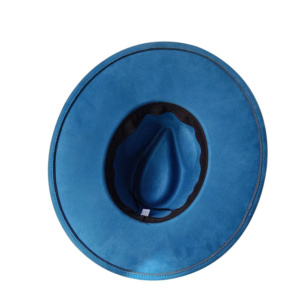 For Burning Vegan Suede Fedora Rancher Hats Blank Hats Multicolor Heart Shaped Top 9.5Cm Brim Unisex Jazz Hat Church Hat