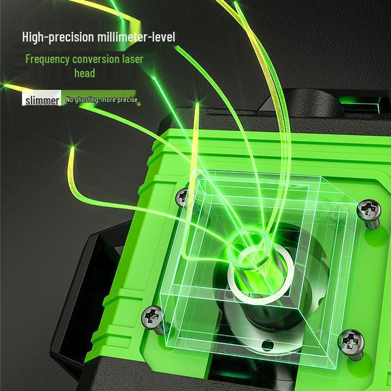 Green Light Laser High-Precision Automatic Level: Infrared Outdoor Wall/Floor Leveling Tool (8/12/16)