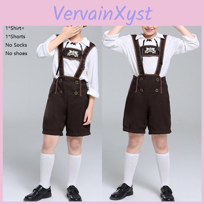 Stylish Children's Oktoberfest Costume Suit For Halloween Cosplay With Hat
