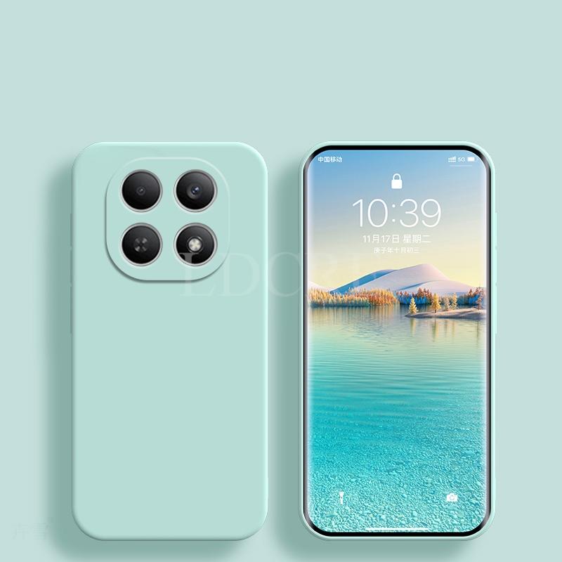 Чехол для Xiaomi Redmi Note 15 Жидкий силиконовый чехол для Redmi Note 15 Обычный резиновый чехол-защита для телефона из ТПУ для Redmi Note 15