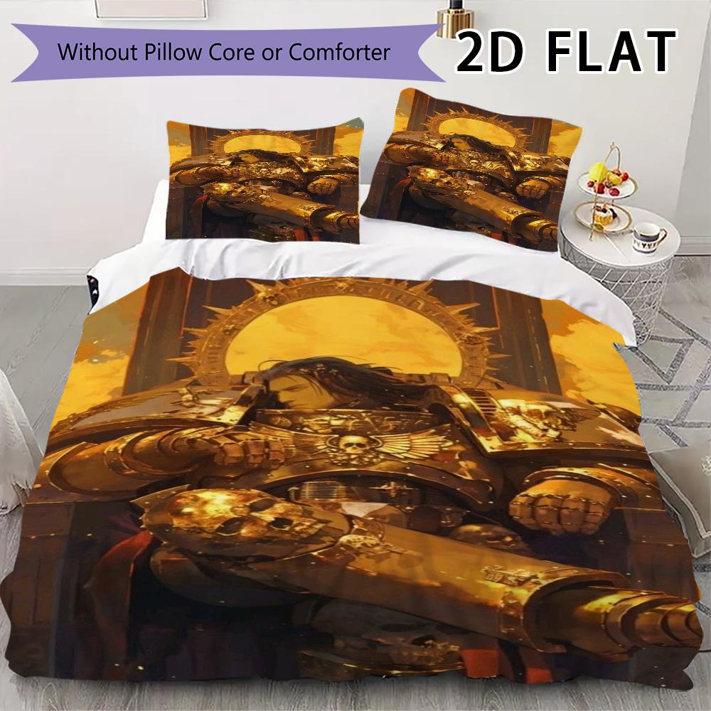 Imperium of Man Pattern Bedding uilt Set uilt Cover Pillowcase Home Decoration Birthday Gift (1 * duvet cover + 2 * pillowcase without core)