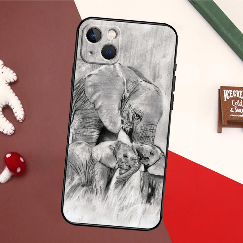 Baby Elephant Case For iPhone 14 Pro Max 16 15 11 12 13 17 Pro Max mini 15 16 Plus 16e 17 Air Back Cover