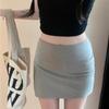 Spice Girl Split-ended Anti-light Culottes Women's Summer High-waisted and Thin Sports Hip-wrapped Short Skirt Solid Color Skirt