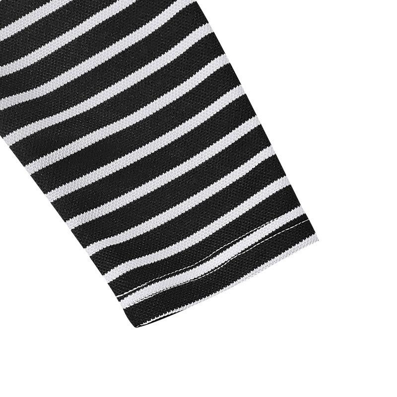Men Striped Henley Shirt Long Sleeve Casual Button Down V Neck Tee