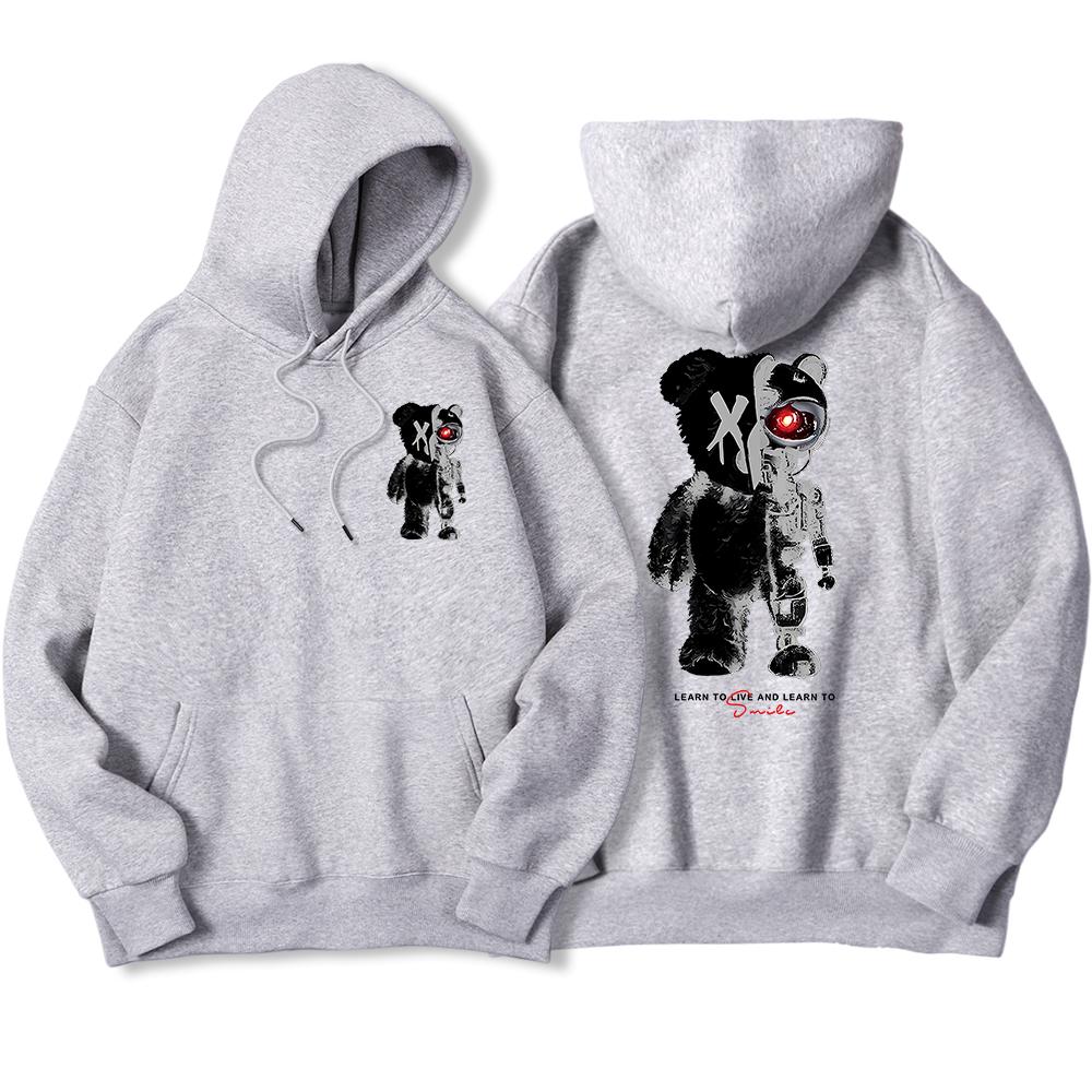 Half A Ted Bear, Half A Robotic Bear Man Hoodie Vintage Oversize Hoody High Quality Sweatshirt Simple Autumn Women Clothes