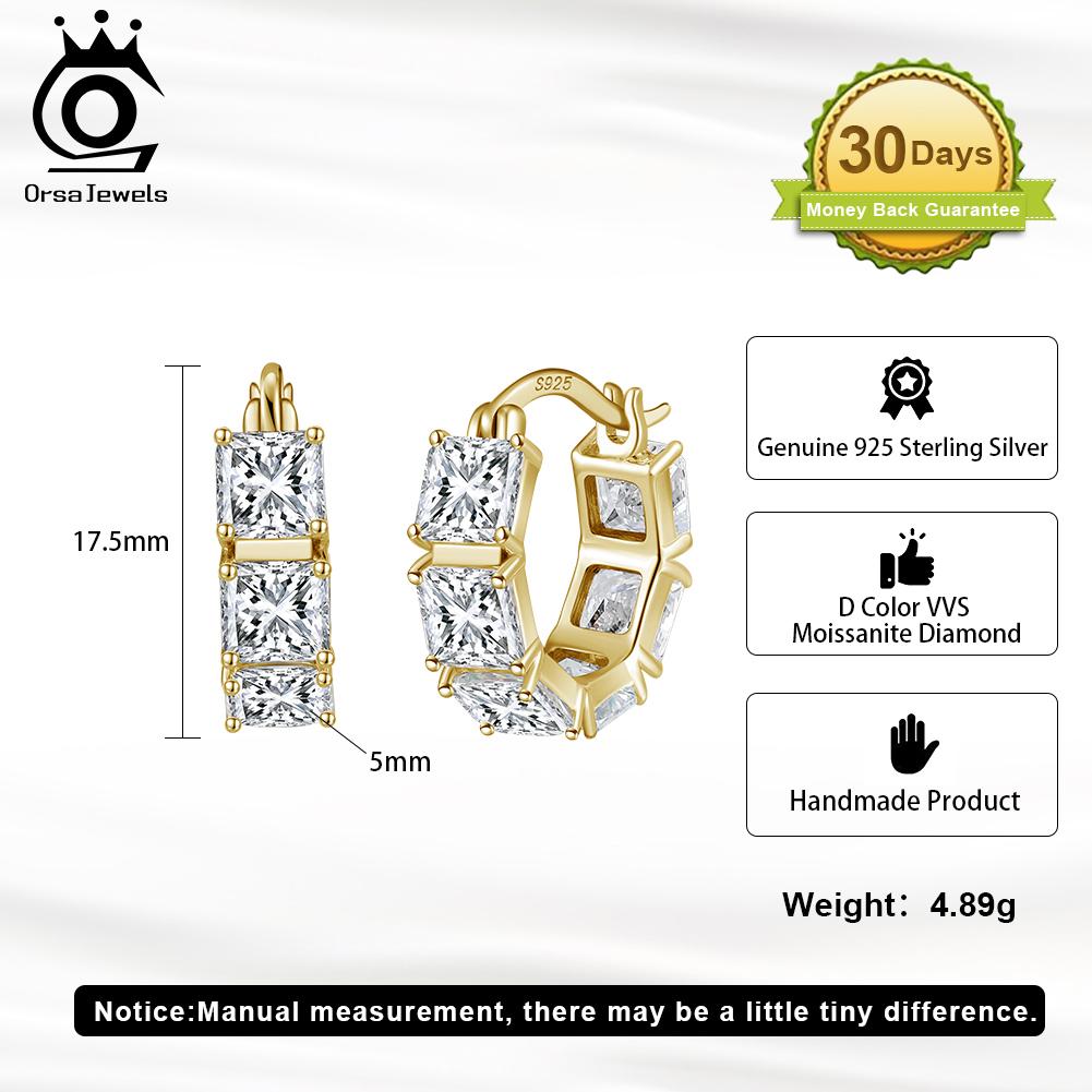 ORSA JEWELS Роскошные серьги-кольца из стерлингового серебра 925 пробы, 5 мм, цвет D, муассанит, бриллиант, для женщин, серьги с муассанитом, ювелирные изделия MOE20