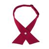Women Criss-Cross Bow Tie School Girl Uniform Solid Adjustable Pre Tied Necktie
