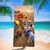 Zootopia Beach Towel Microfiber Bath Towel Kids Cartoon Week Judy Nick Quick Dry Towel