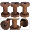 3pcs Wood Wooden Spools Dark Brown Wooden Bobbins Thread Organiser Sewing Spools  Crafts DIY