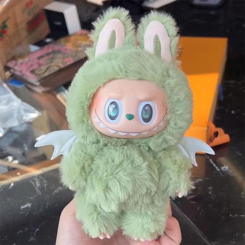 10cm For Labubu Clothes Big Angel White Pink Rabbit Plush Baby Clothes Cute And Fashionable Angel Cotton Doll Clothing Doll Sets