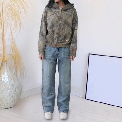 Унисекс, осенне-зимняя толстовка в стиле хип-хоп, винтажное пальто с длинными рукавами и принтом на молнии, толстое теплое пальто с капюшоном и карманами, уличная одежда, свободное пальто